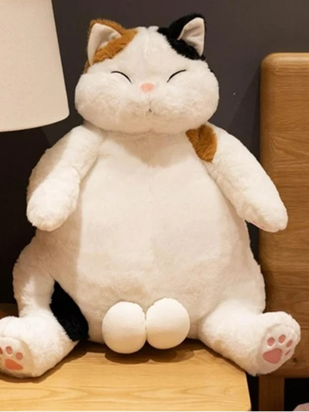 NEW Calico Plush Child Cozy Cat Toy - White, Brown & Black